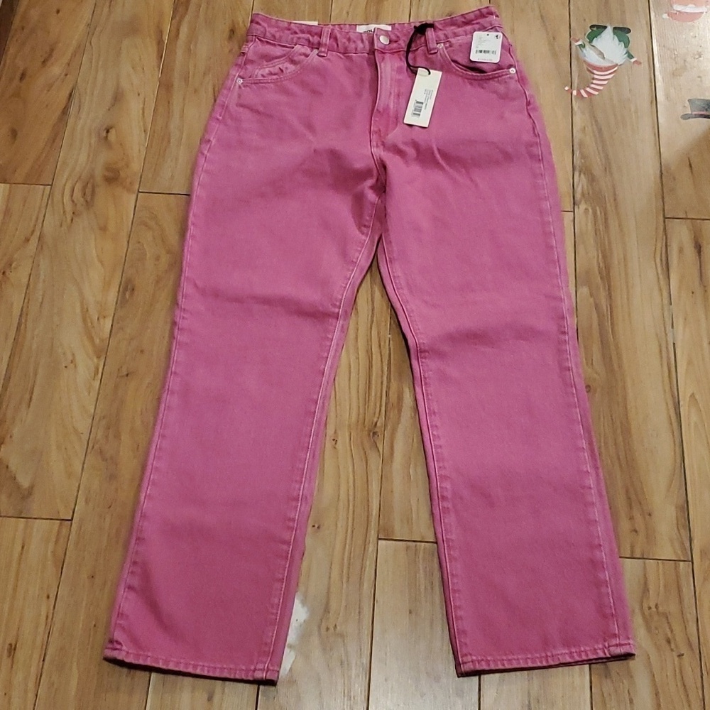 Rollas High Rise Straight Jeans - Layla Magenta - Picture 5 of 8
